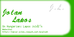 jolan lapos business card